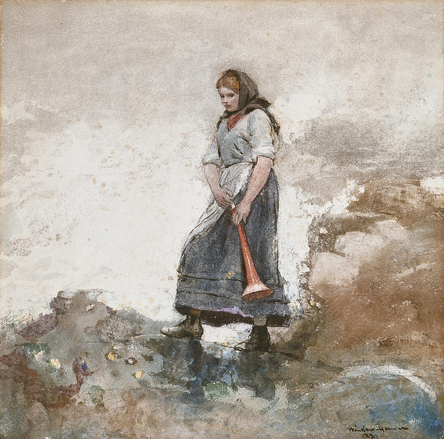 Daughter of the Coast Guard Drawing by Winslow Homer
