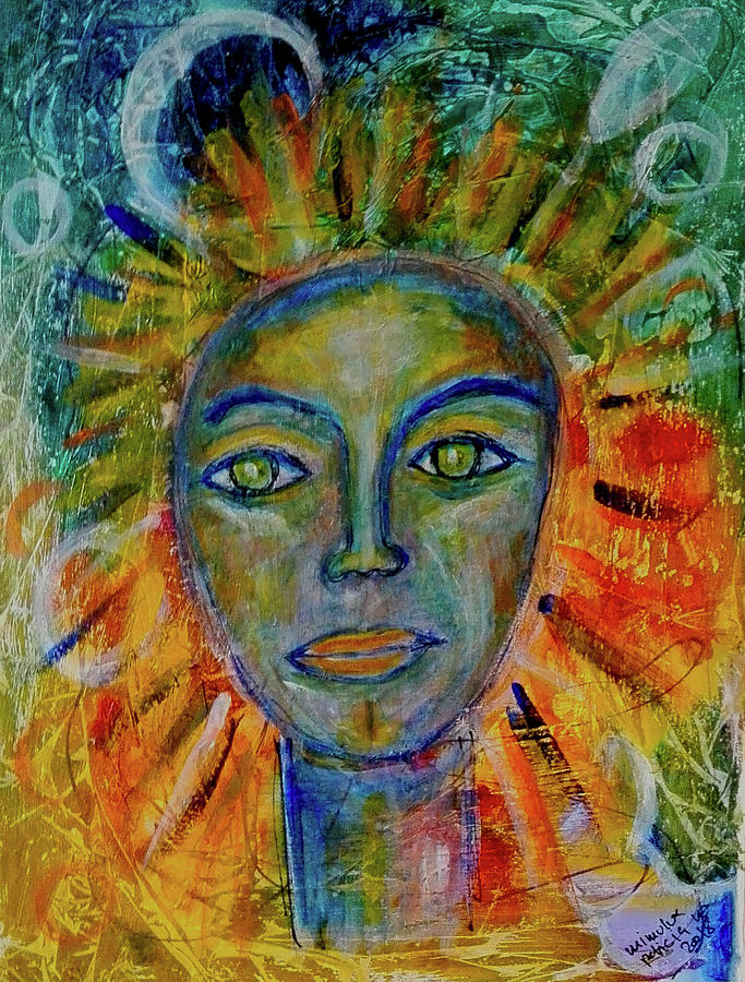Daughter of the Sun and Moon Painting by Mimulux Patricia No