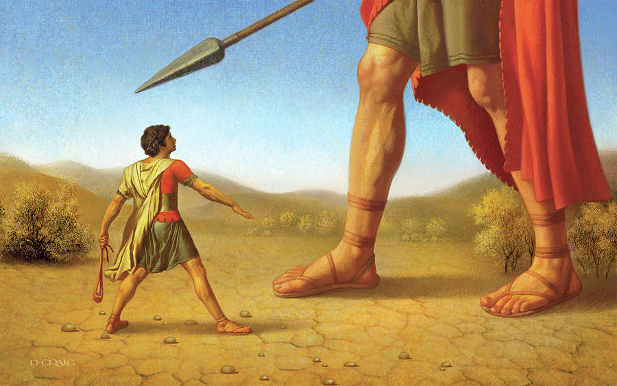 David And Goliath Painting by Dan Craig Fine Art America
