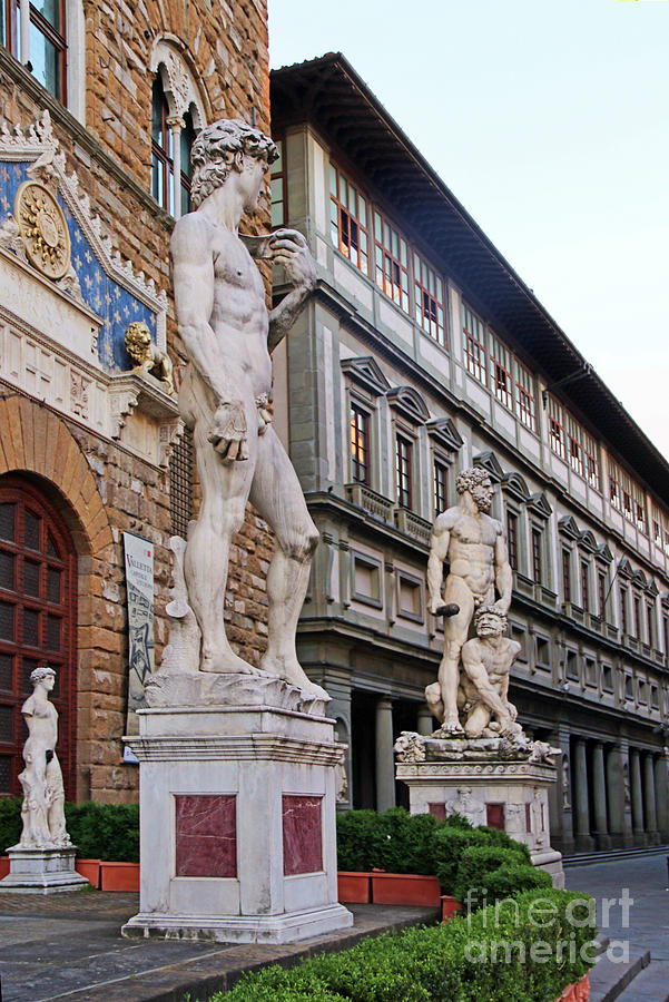 David and Hercules Palazzo Vecchio 9632 Photograph by Jack Schultz