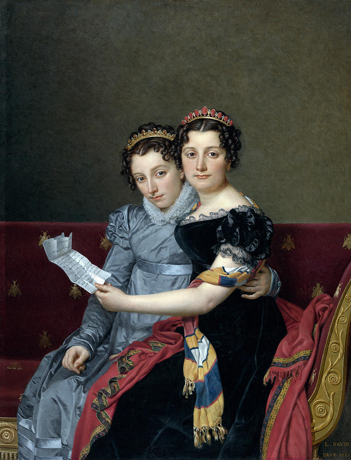 Bonaparte Sisters, 1821 Painting by Jacques-louis David