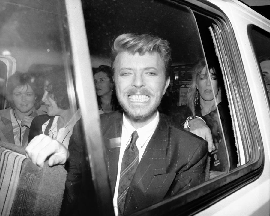 David Bowie Photograph - David Bowie: Big Smile In Car Window by Adam Davidson