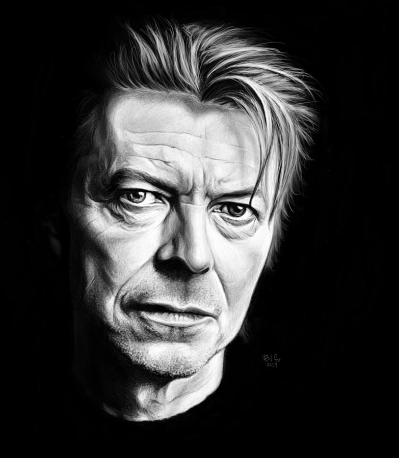 David Bowie Drawing by Bradley James Geiger