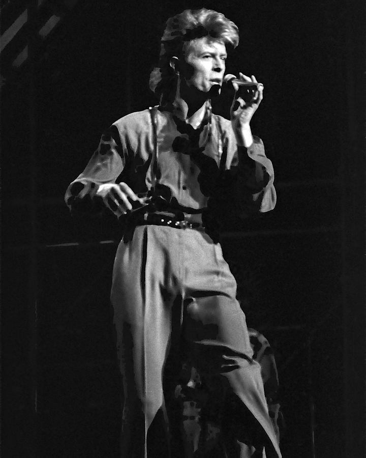 David Bowie Holding Microphone And Singing Photograph by Globe Photos ...