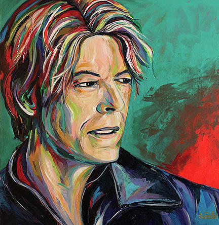 David Bowie II Painting by Suzette Castro - Pixels