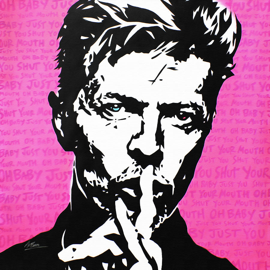David Bowie Painting - David Bowie - Shh by Mr Babes
