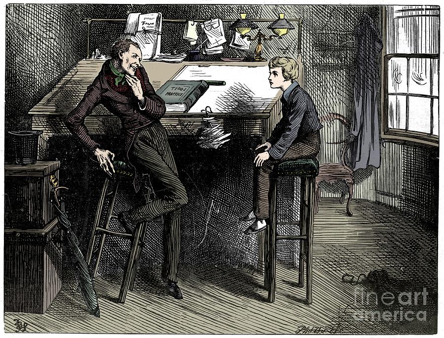 David Copperfield And Uriah Heep 1912 Drawing by Print Collector
