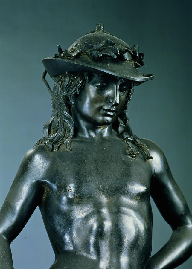 David, Detail, Circa 1440 by Donatello Sculpture by Donatello