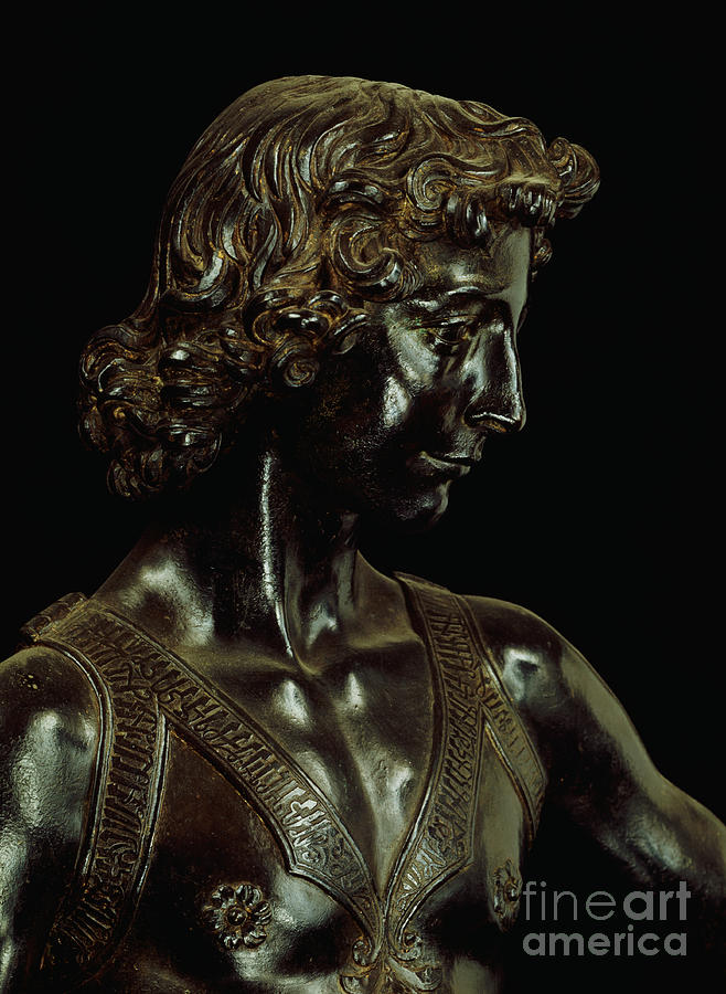 David, Detail Of The Head By Andrea Del Verrocchio Photograph by Andrea Del Verrocchio