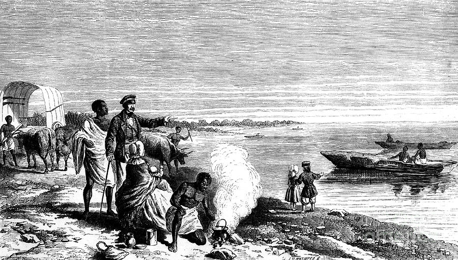 David Livingstone Discovering Lake Drawing by Print Collector