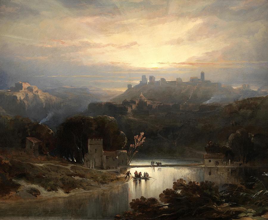 David Roberts / The Castle of Alcala de Guadaira, 1833, British School, Oil on panel. Painting by David Roberts -1796-1864- David Roberts / The Castle of Alcala de Guadaira, 1833, British School, Oil on panel. Painting by David Roberts -1796-1864-