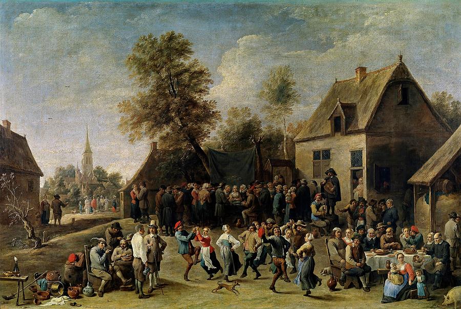 David Teniers / Country Celebration, 1647, Flemish School, Oil on canvas, 75 cm x 112 cm, P01786. Painting by David Teniers the Younger -1610-1690-