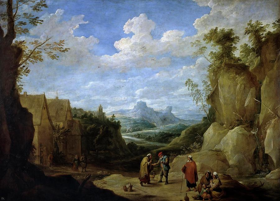 David Teniers III / 'Paisaje con gitanos', 1641-1645, Flemish School ...