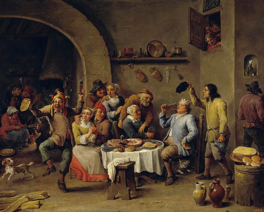 David Teniers / The Baby King, 1650-1660, Flemish School, Oil on copper, 58 cm x 70 cm, P01797. Painting by David Teniers the Younger -1610-1690-