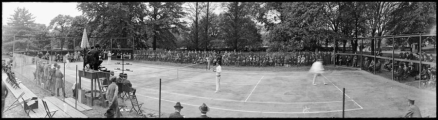 Architecture Photograph - Davis Cup Exhibition Match At The White by Fred Schutz Collection