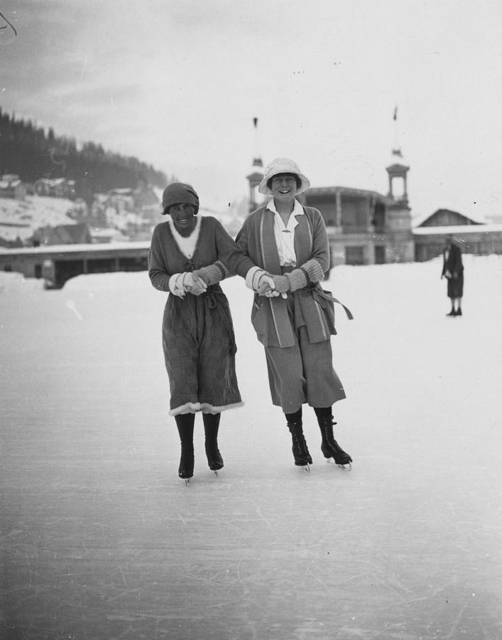 Davos Skaters Photograph by W. G. Phillips