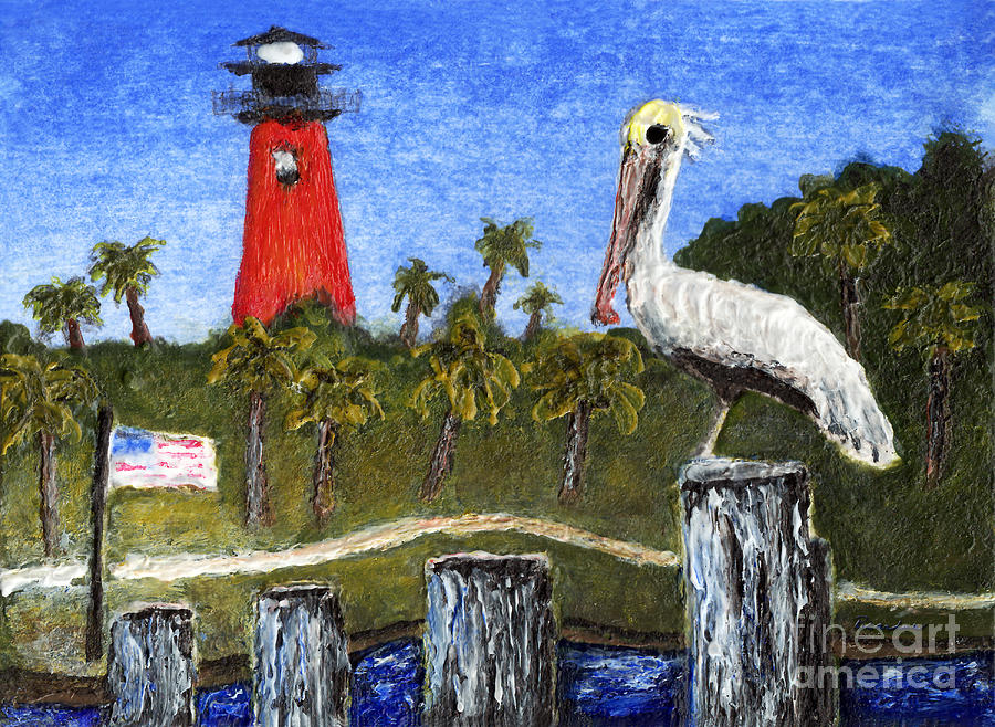 ACEO Dawn at Jupiter Inlet Lighthouse Florida 52a Painting by Ricardos Creations