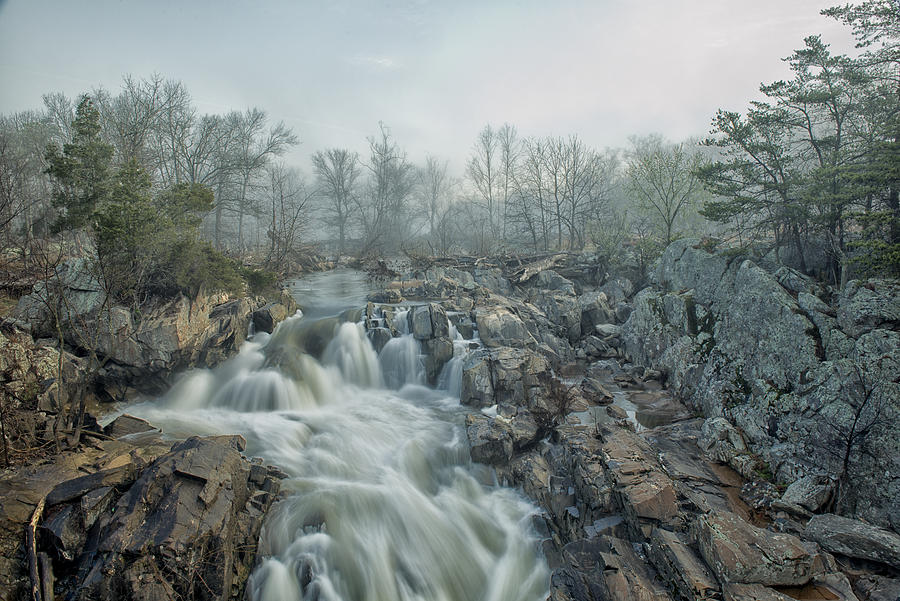 Water Photograph - Dawn At Middle Falls by Fred Walker
