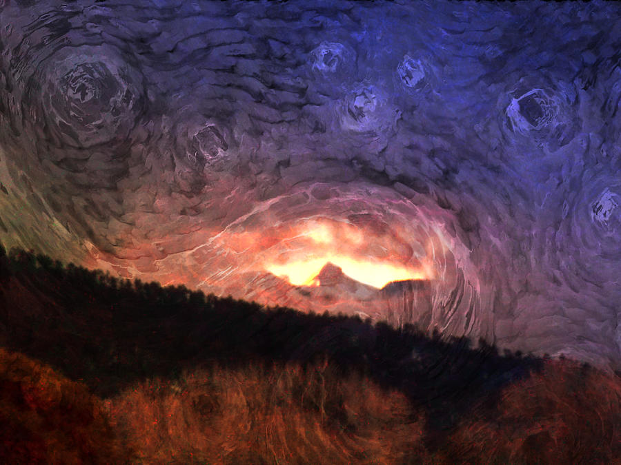 Dawn Clouds Over Sheeps Head Peak II Mixed Media by Anastasia Savage Ealy