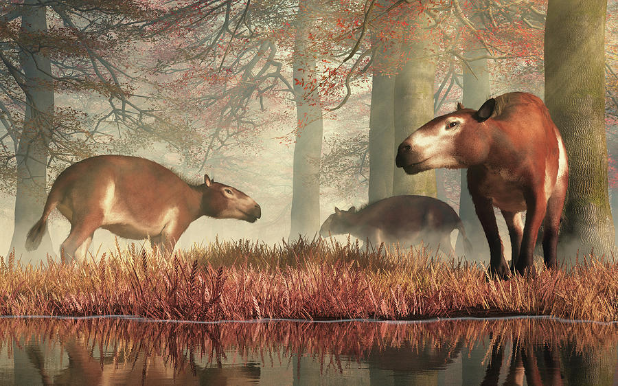 Prehistoric Digital Art - Dawn Horse by Daniel Eskridge
