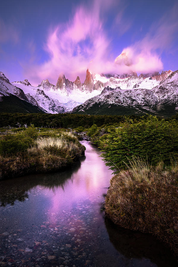 Landscape Photograph - Dawn in Patagonia by Ted Hesser