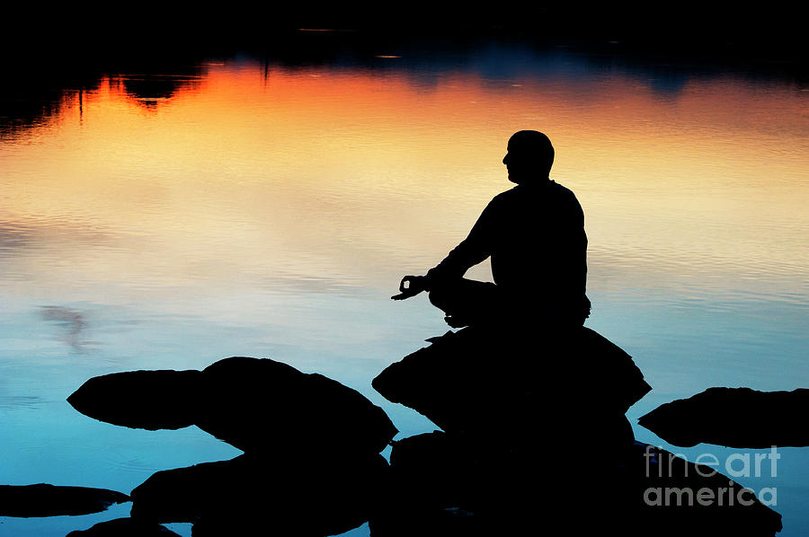 Dawn Meditation Silhouette Photograph by Tim Gainey