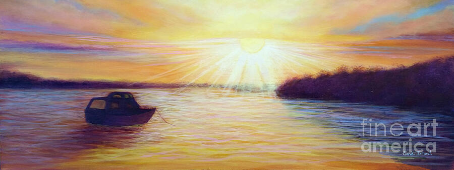 Dawn on Pigeon Lake, excerpt Painting by Sarah Irland