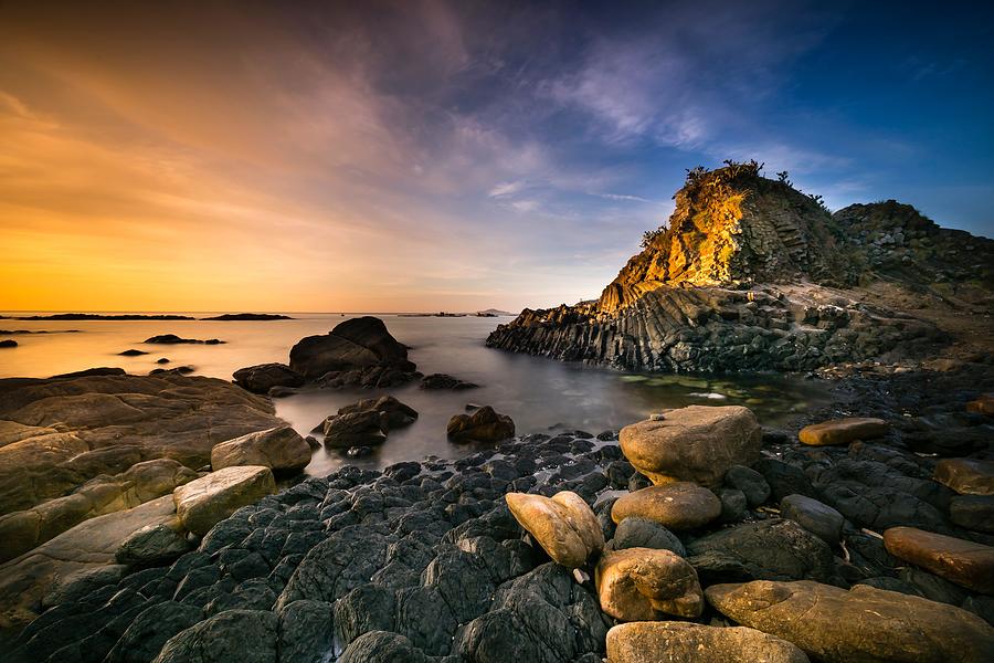 Landscape Photograph - Dawn On Volcanic Rocky In Phu Yen by Quang Nguyen Vinh