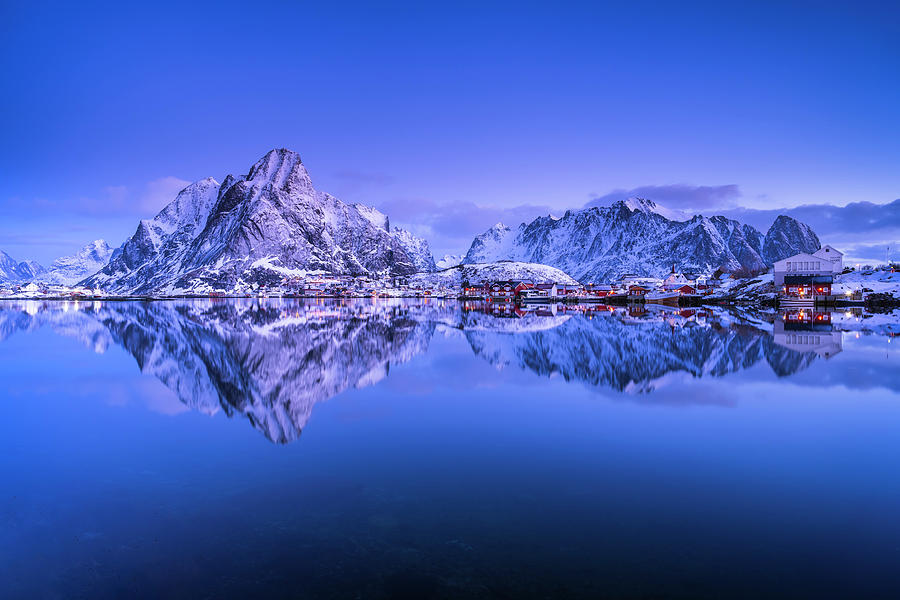 Mountain Photograph - Dawn Over Reine by Michael Blanchette Photography