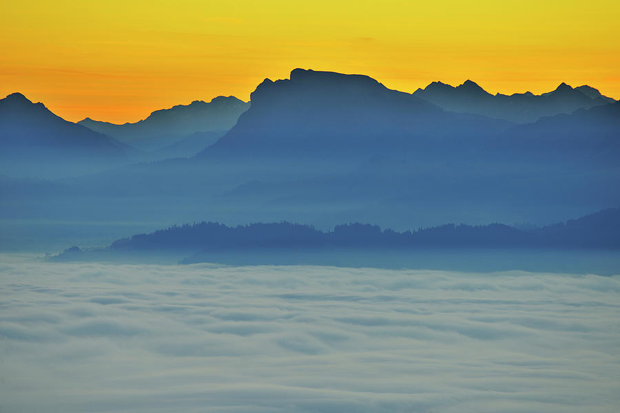 Dawn Over Sea Of Clouds Photograph by Raimund Linke