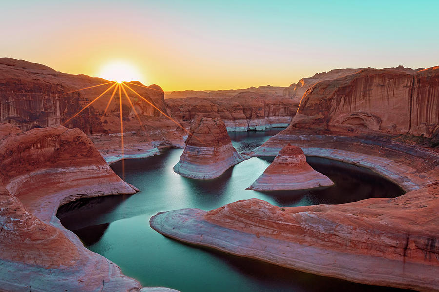 Dawn Rays At Lake Powell Photograph by Johnny Adolphson