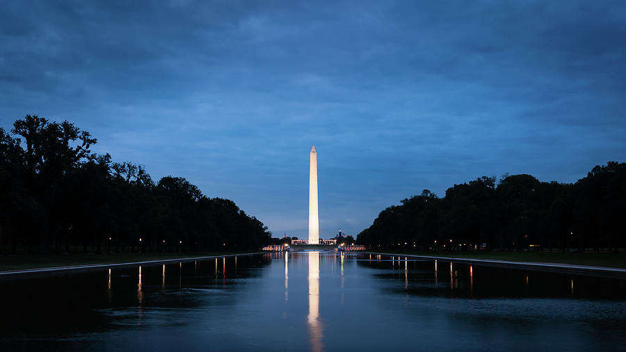 Dawn Reflections of the Washington Monument Photograph by Todd Henson