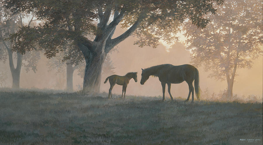 Horse Painting - Dawns First Light by Wild Wings