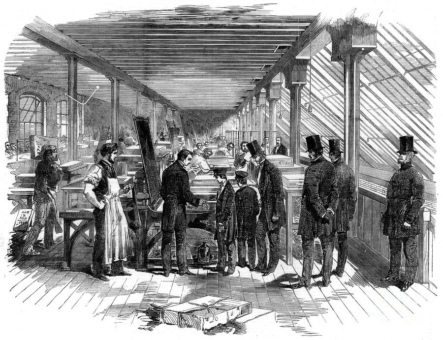 Day & Sons Lithography Workshop, 1856 Drawing by Print Collector