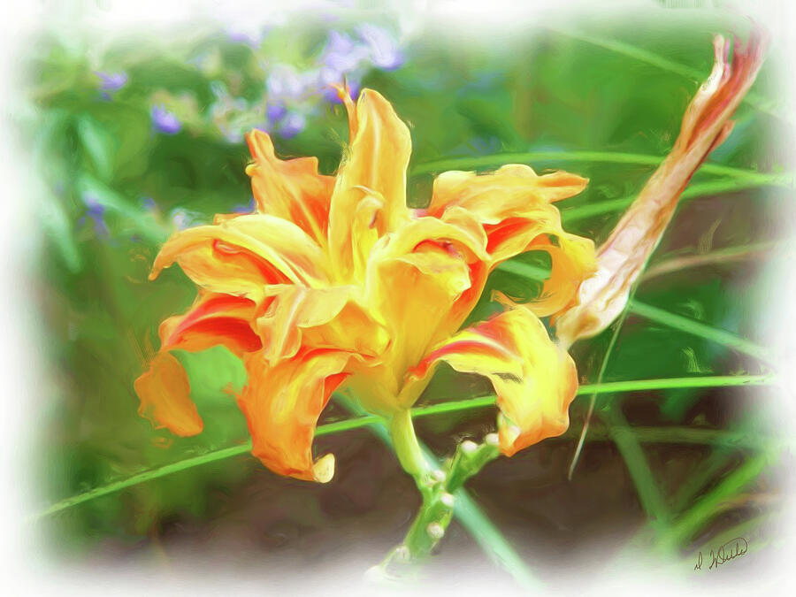 Day Lilly - DWP0915020003 Painting by Dean Wittle