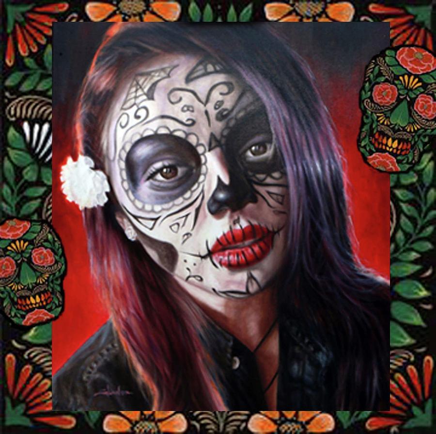 Day Of The Dead Beauty Mixed Media