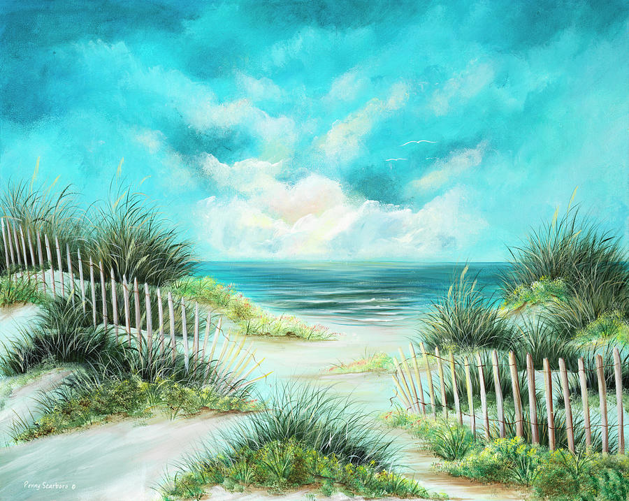Beach Painting - Daybreak by Art By Penny Elaine
