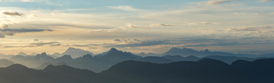 View From Mount Seymour at Sunrise Panorama Photograph by Rick Deacon
