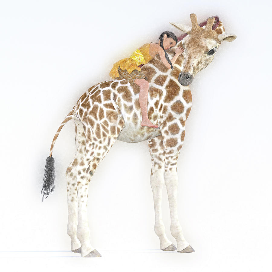 Giraffe Digital Art - Daydreaming of Giraffes  by Betsy Knapp