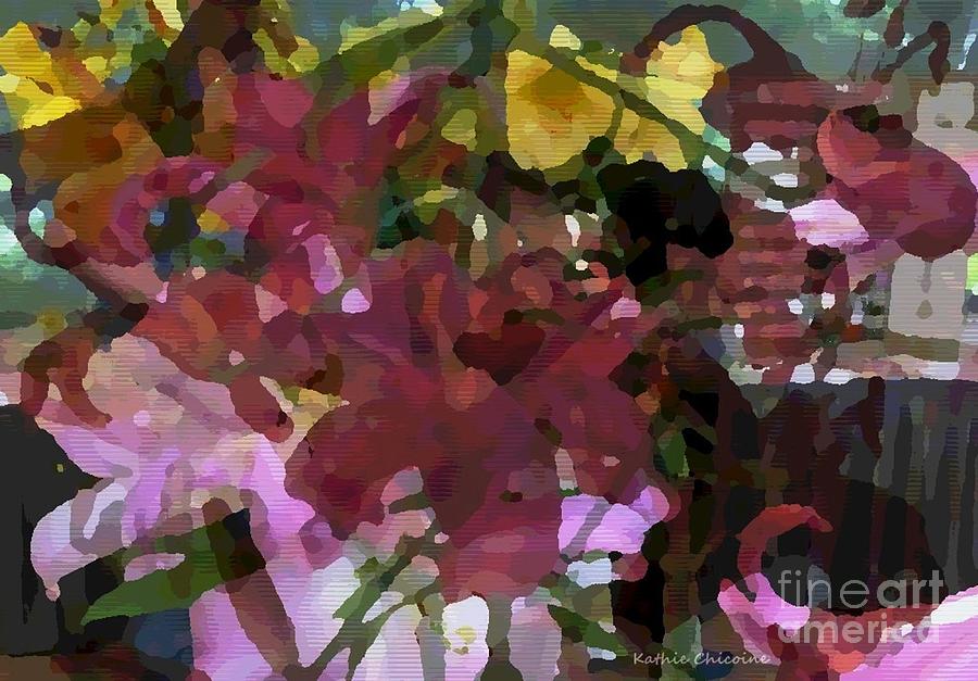 Daylilies Abstract Digital Art by Kathie Chicoine