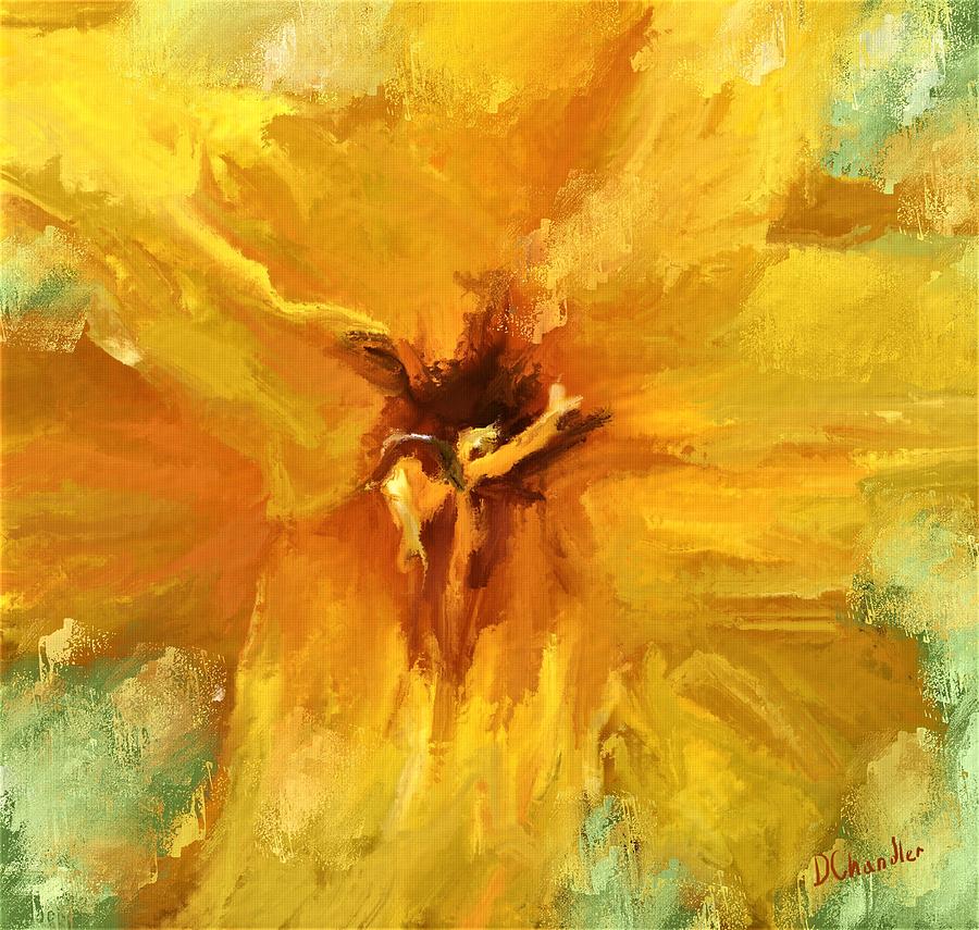 Flower Digital Art - Daylily Gold by Diane Chandler