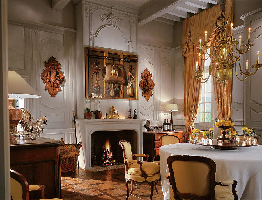 Daytime Dining Room Of Chateau Du Tertre At Arsac Photograph by Durston Saylor