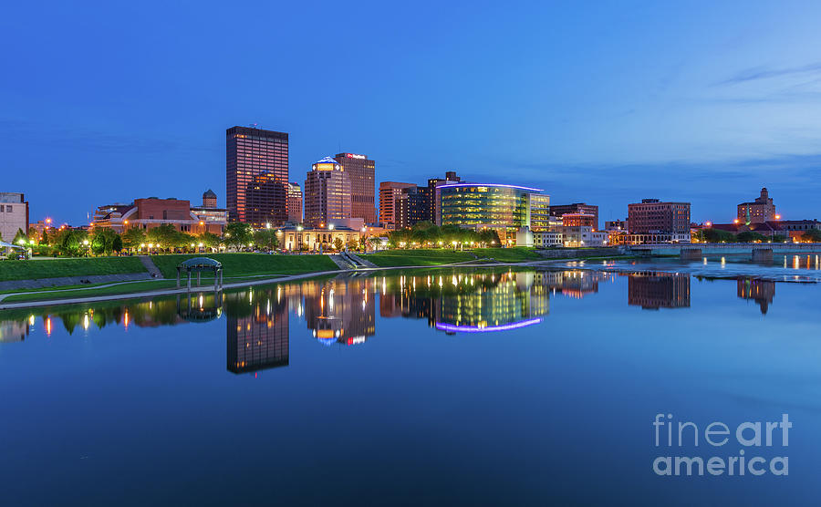 Dayton Ohio Skyline At Twilight Number 2 Photograph By Art Of Frozen Time
