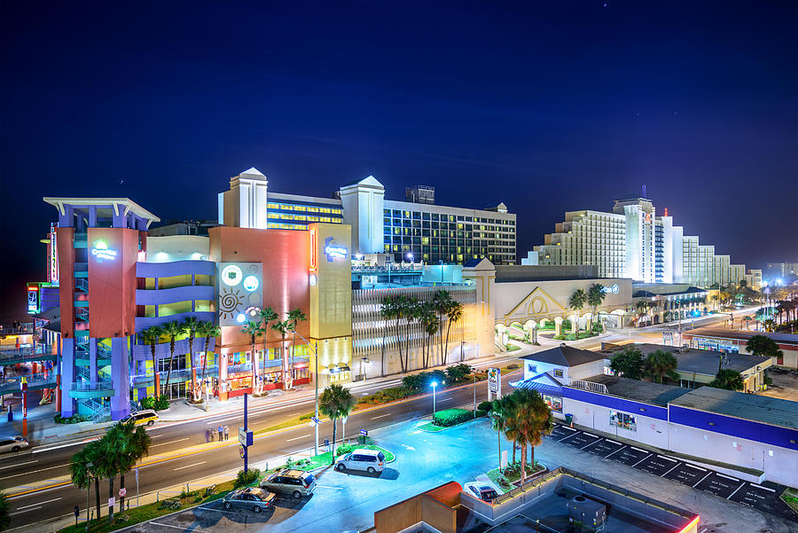 Cityscape Photograph - Daytona Beach, Florida, Usa Hotels by Sean Pavone
