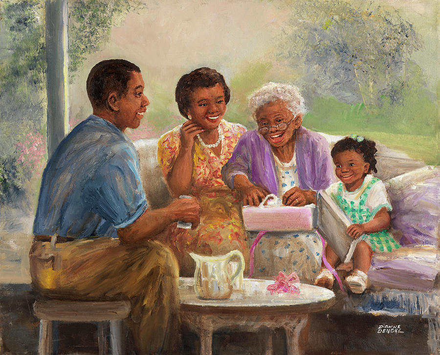 African American Family Painting - Dd_015 by Dianne Dengel