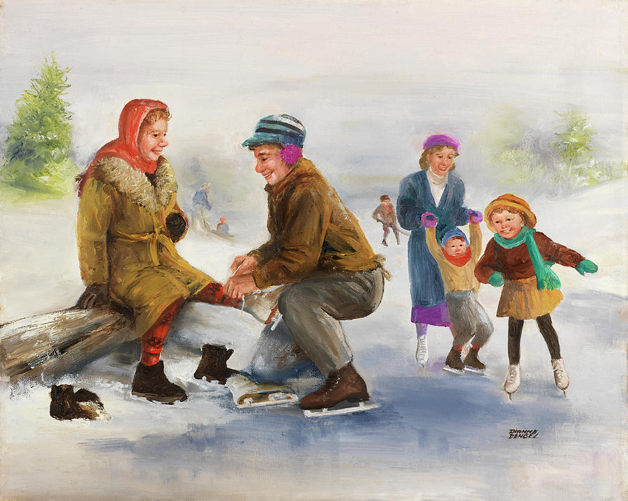 paintings of ice skaters