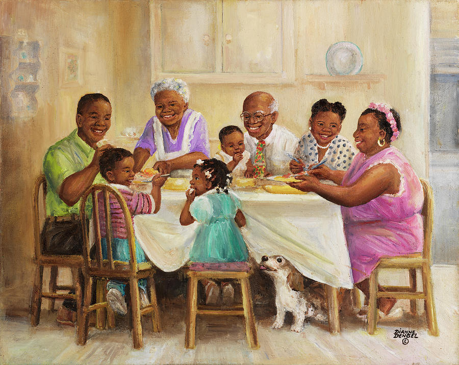 African American Family Painting - Dd_024 by Dianne Dengel