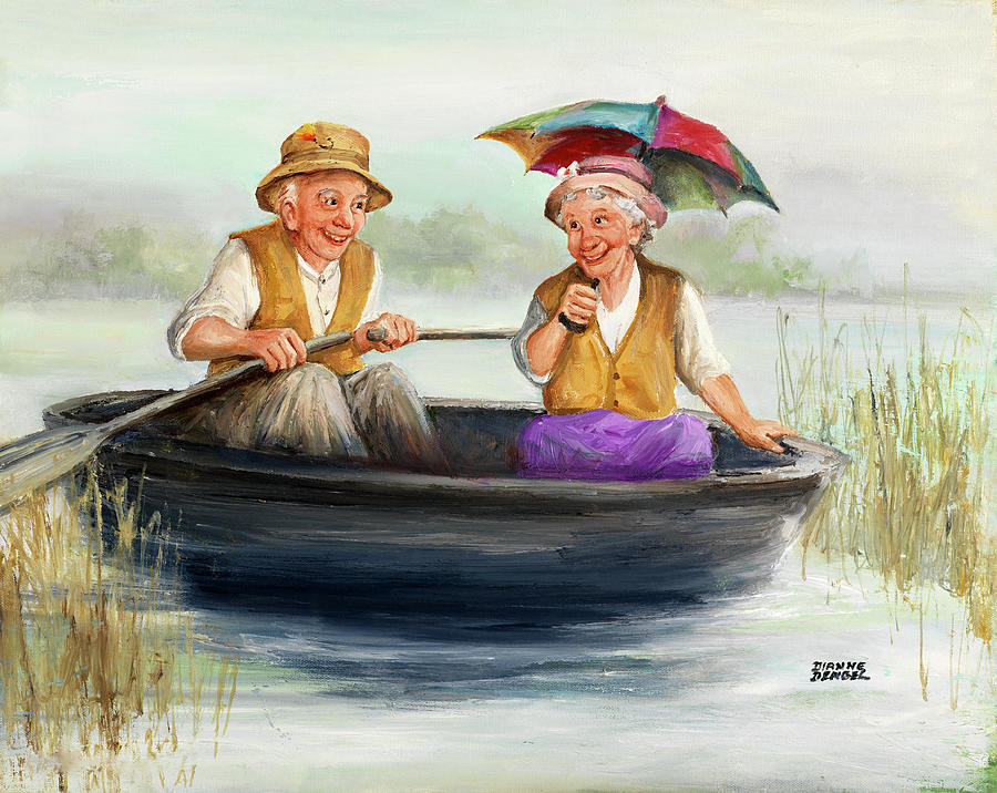 Elderly Couple Painting - Dd_053 by Dianne Dengel