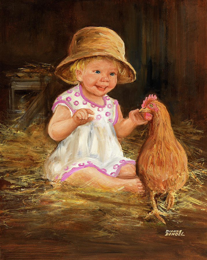 Chicken Painting - Dd_057 by Dianne Dengel