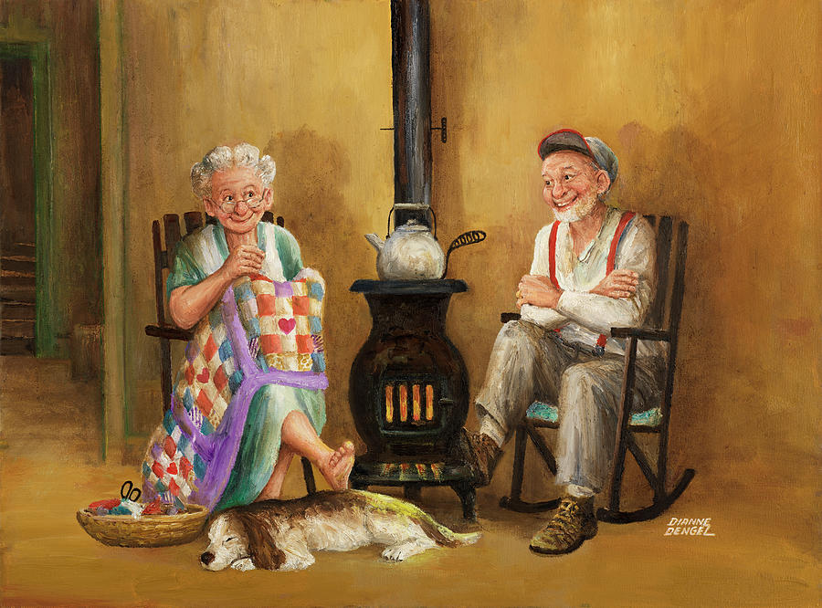 Elderly Couple Painting - Dd_073 by Dianne Dengel